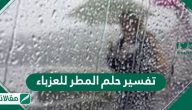 تفسير حلم المطر للعزباء