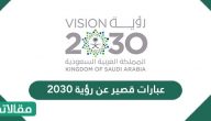 عبارات قصيرة عن رؤية 2030 .. أجمل الكلمات المعبرة عن رؤية المملكة
