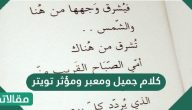 كلام جميل ومعبر ومؤثر تويتر .. تغريدات تويتر عبارات جميلة 