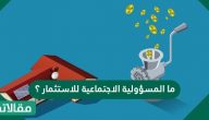 ما المسؤولية الاجتماعية للاستثمار ؟