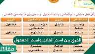 الفرق بين اسم الفاعل واسم المفعول