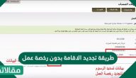 طريقة تجديد الاقامة بدون رخصة عمل