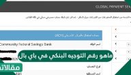 ماهو رقم التوجيه البنكي في باي بال