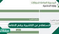 الاستعلام عن التاشيرة برقم الاقامة