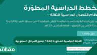 الخطة الدراسية المطورة 1444 لجميع المراحل السعودية