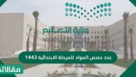 عدد حصص المواد للمرحلة الابتدائية 1444