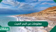 معلومات عن البحر الميت وطبيعته والسبب وراء تسميته بهذا الاسم