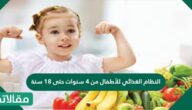 النظام الغذائي للأطفال من 4 سنوات حتى 18 سنة