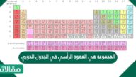 المجموعة هي العمود الرأسي في الجدول الدوري