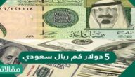 5 دولار كم ريال سعودي