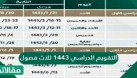 التقويم الدراسي 1444 ثلاث فصول