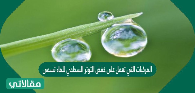 المركبات التي تعمل على خفض التوتر السطحي للماء تسمى.