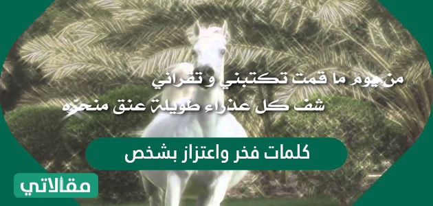 كلمات فخر واعتزاز بشخص
