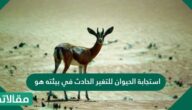 استجابة الحيوان للتغير الحادث في بيئته هو