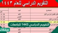 التقويم الدراسي ١٤٤٤ للجامعات