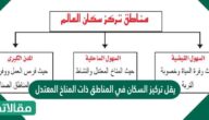 يقل تركيز السكان في المناطق ذات المناخ المعتدل