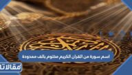 اسم سورة من القران الكريم مختوم بالف ممدودة