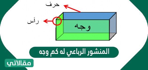 المنشور الرباعي حجم قانون حجم