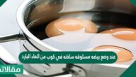 عند وضع بيضه مسلوقه ساخنه في كوب من الماء البارد ماذا يحدث لدرجه حراره الماء والبيضه
