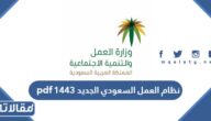 نظام العمل السعودي الجديد 1447 pdf