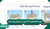 يكون اتجاه القوة العمودية دائما عمودياً على السطح الذي يلامس الجسم