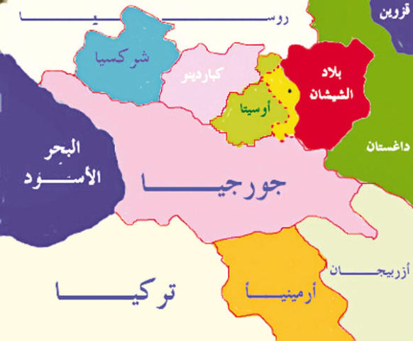 خريطة اوكرانيا والدول المجاورة لها