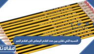 النسبه التي تقارن بين عدد اقلام الرصاص الى اقلام الحبر