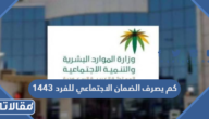 كم يصرف الضمان الاجتماعي للفرد 1447