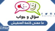 ما معنى كلمة العنقيش