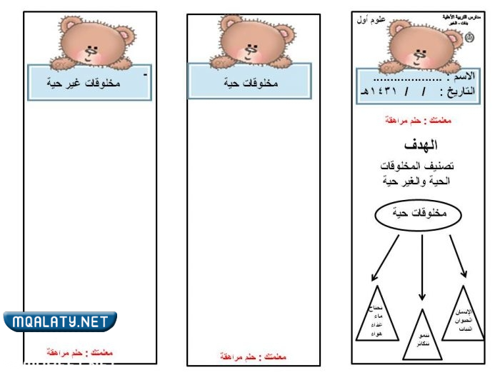 مطويات فارغة للعلوم