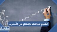 الطموح هو العلو والارتفاع في كلّ شيء.