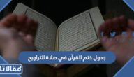 جدول ختم القرآن في صلاة التراويح 2025