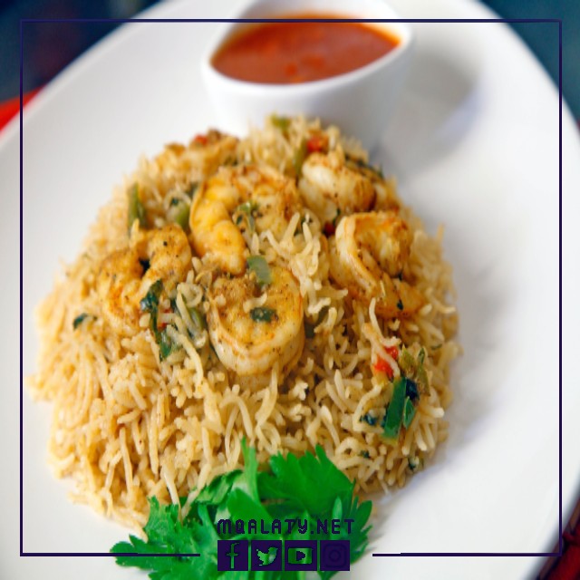 طريقة الأرز البسمتي بالجمبري