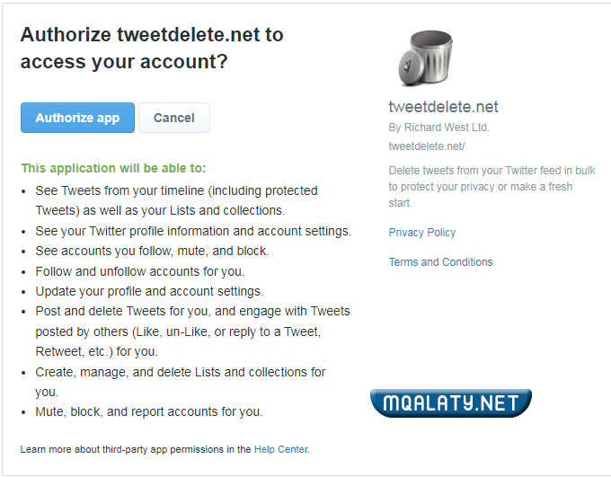موقع TweetDelete