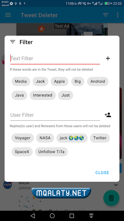 برنامج Tweet Deleter