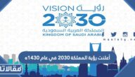 أعلنت رؤية المملكة 2030 في عام 1430ه