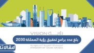 كم بلغ عدد برامج تحقيق رؤية المملكة 2030
