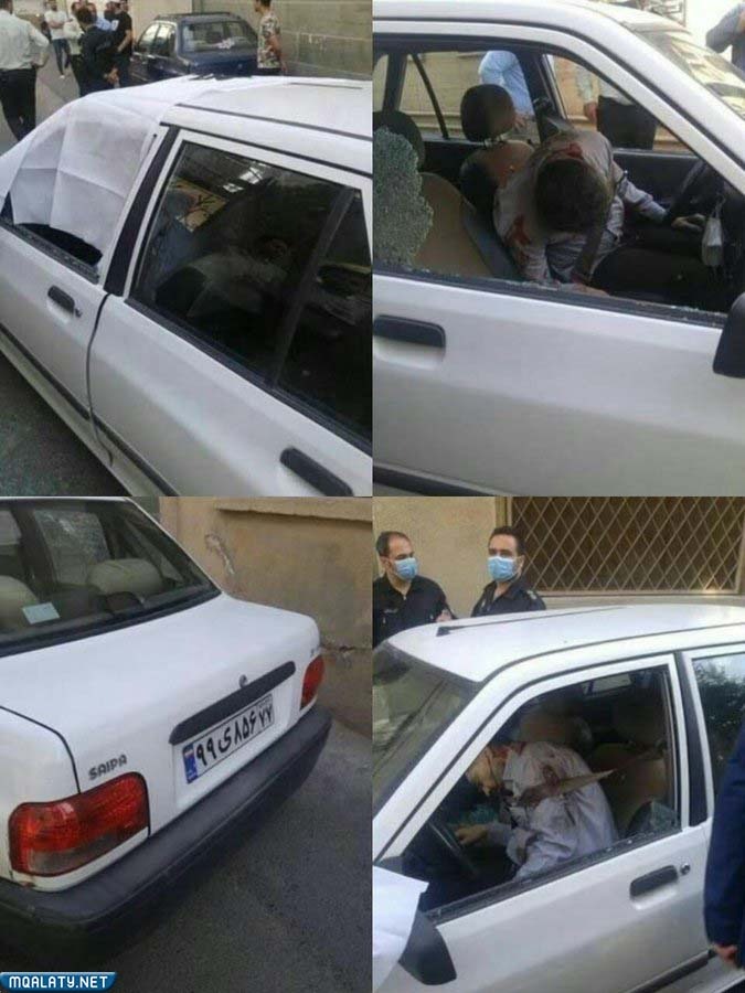 صور عملية اغتيال ضابط الحرس الإيراني حسن صياد خدايارى