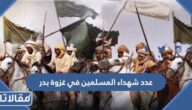 كم عدد شهداء المسلمين في غزوة بدر