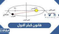 ما هو قانون كبلر الاول لحركة الكواكب