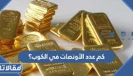 كم عدد الأونصات في الكوب؟