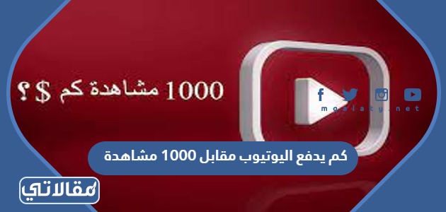 كم يدفع اليوتيوب مقابل 1000 مشاهدة