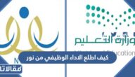 كيف اطلع الاداء الوظيفي من نور 1447