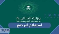 استعلام امر دفع وزارة المالية أون لاين 1447