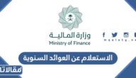 طريقة الاستعلام عن العوائد السنوية 1447