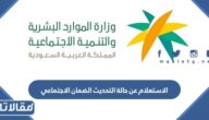 طريقة الاستعلام عن حالة التحديث الضمان الاجتماعي 1448