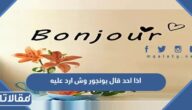الرد على بونجور بالفرنسي ، اذا احد قالك بونجور وش ترد عليه