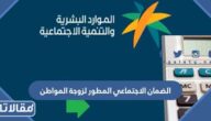 شروط الضمان الاجتماعي المطور لزوجة المواطن 1447