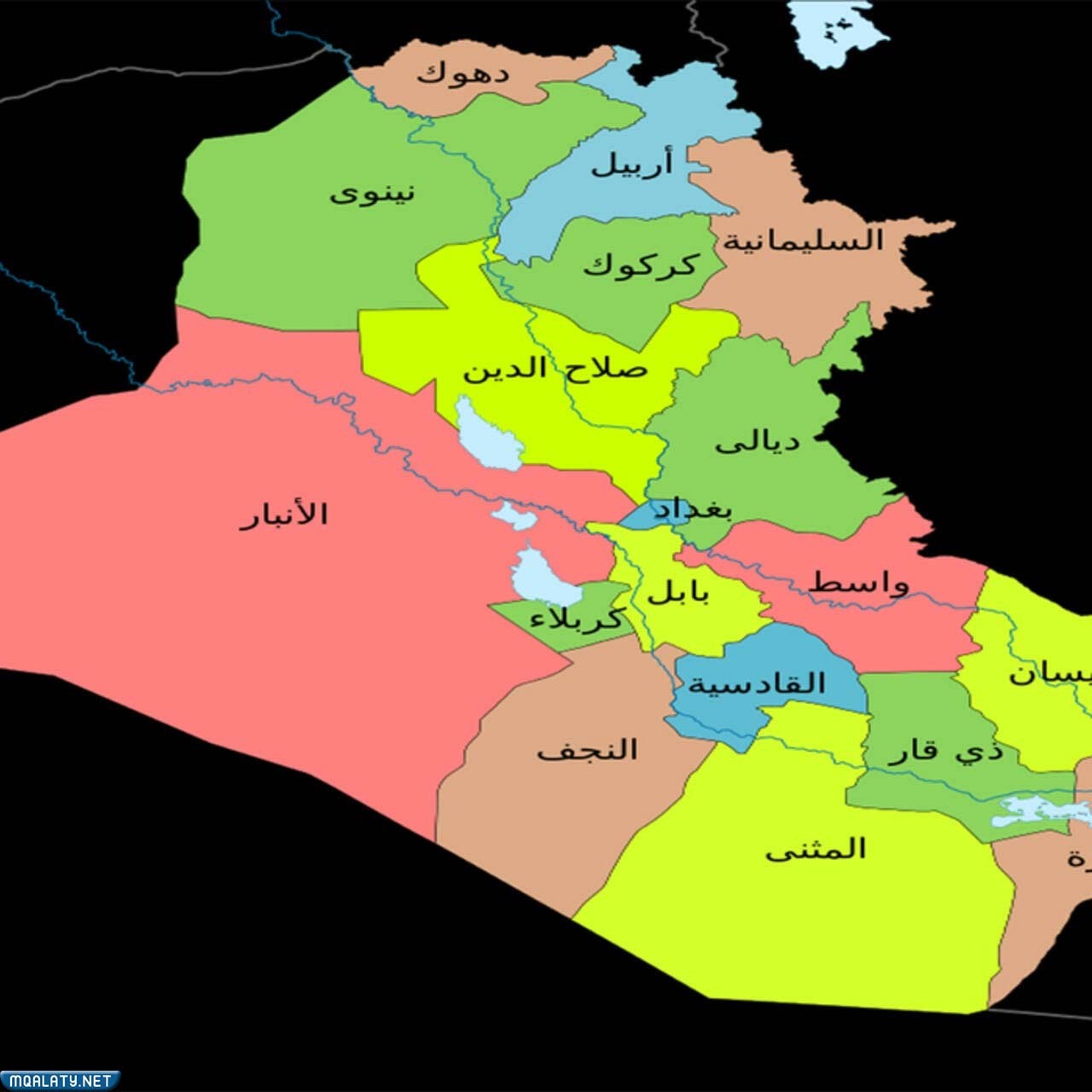 خريطة محافظات العراق