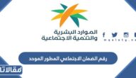 رقم الضمان الاجتماعي المطور المجاني الموحد